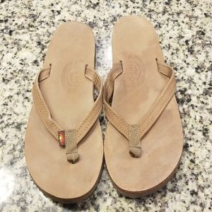 Rainbow Size 7.5 Brown Flip Flops